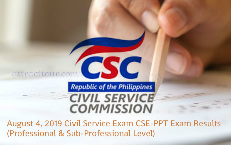 FULL LIST August 4 2019 Civil Service Exam CSE PPT Exam Results