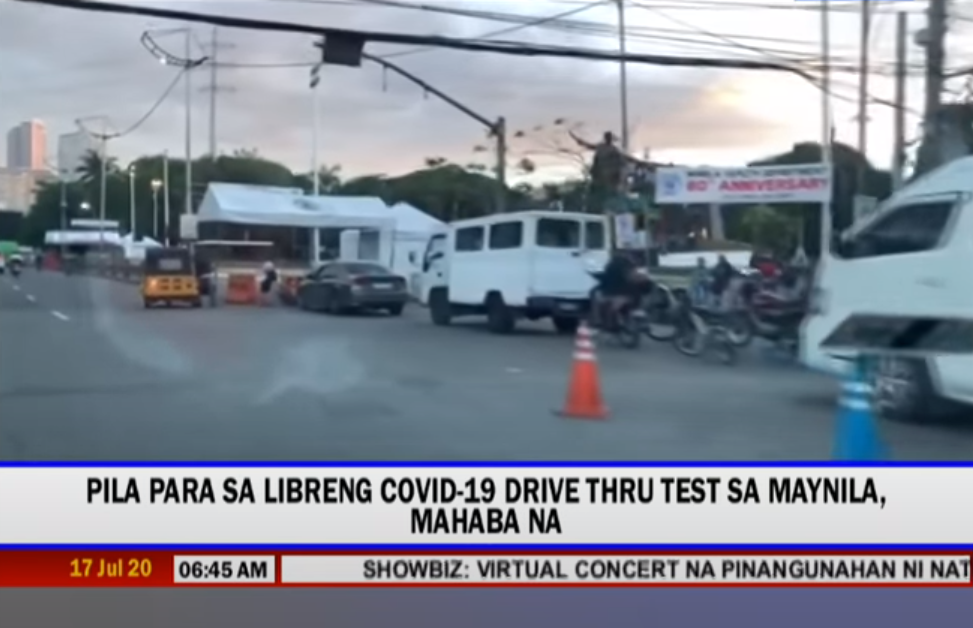 Free COVID-19 Testing Via Drive-Thru in Manila was Flooded by A Lot of ...