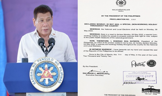 Duterte Declares May 9 is a Holiday for Eleksyon 2022 - AttractTour