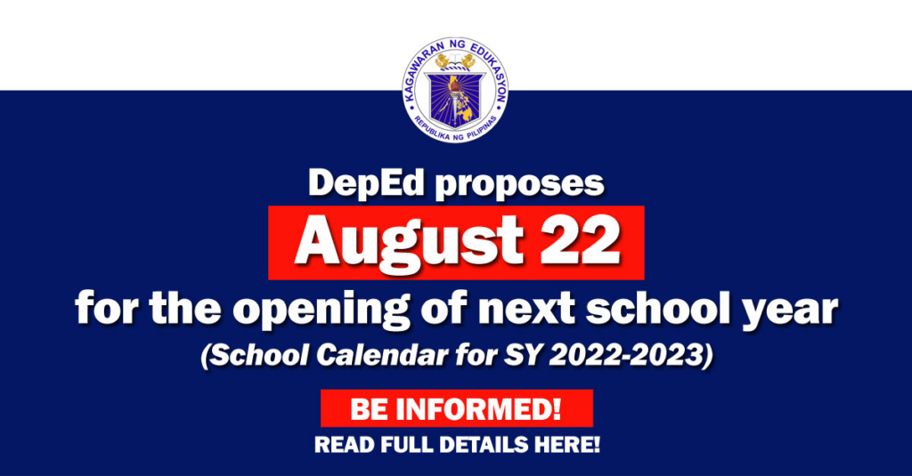 DEPED: The School Year 2022-2023 Will Begin on August 22 - AttractTour