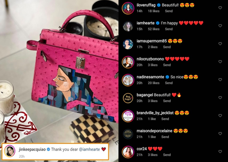 Jinkee Pacquiao Shows Off Her Pink Hermès Kelly Bag Painted By
